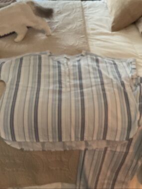 Wonderly Men's Blue and White Striped Casual Button-Down Shirt